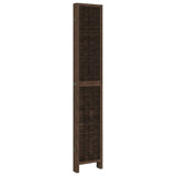 Room Divider 6 Panels Dark Brown Solid Wood Paulownia 358668