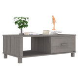 Coffee Table HAMAR Light Grey 100x55x35 cm Solid Wood Pine 340455