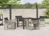 Garden Dining Set 5 pcs Light Grey Powder-Coated Steel 3380665