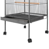 Bird Cage with Roof Black 66x66x155 cm Steel 170409