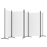 ZNTS 5-Panel Room Divider White 433x180 cm Fabric 350266