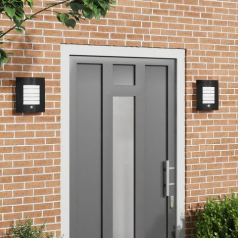 ZNTS Outdoor Wall Lights with Sensor 2 pcs Black Stainless Steel IP44 4005974