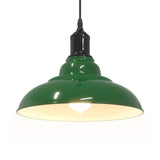 Pendant Lamp Height Adjustable E27 Gloss Green 31 cm Metal 4103437