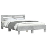 Bed Frame with LED without Mattress Concrete Grey 120x190 cm Small Double 3207577