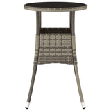 Garden Table 60x75 cm Tempered Glass and Poly Rattan Grey 310600