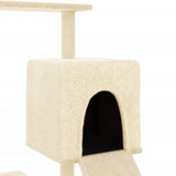 Cat Tree with Sisal Scratching Posts Cream 130.5 cm 172040