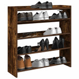 Shoe Rack Smoked Oak 80x25x81 cm Engineered Wood 859909