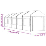 Gazebo with Roof White 11.15x2.28x2.69 m Polyethylene 3155481