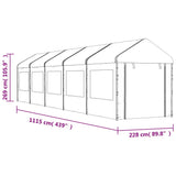 Gazebo with Roof White 11.15x2.28x2.69 m Polyethylene 3155481