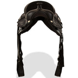 Western Saddle. Headstall&Breast Collar Real Leather 15" Black 91352