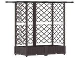 Raised Bed with Trellis and Roof Brown 124 x 40 x 123 cm PP 42032521