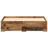 Bed Frame with Drawer Old Wood 140 x 190 cm Engineered Wood 3333972