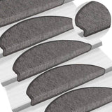 Stair Mats 15 pcs 65x21x4 cm Beige and Grey Half Round Large 326900
