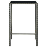 5 Piece Garden Bar Set Poly Rattan Grey 3064841