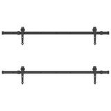 Sliding Door Hardware Kit 305 cm Steel Black 3295781