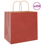 Paper Bags 250 pcs with Handles Red 26x17x25 cm 4101759