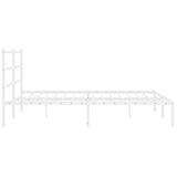 Metal Bed Frame without Mattress with Headboard White 183x213cm 355419