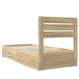 Bed Frame with Headboard Sonoma Oak 90 x 190 cm Engineered Wood 3411693