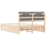 Bed Frame with Upholstered Headboard Light Grey 135 x 190 cm 3398239
