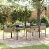 Garden Dining Set 5 pcs Beige Poly Rattan 3380739