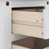 Bedside Table Corona White 53 x 39 x 66 cm Solid Pine Wood 42021189