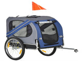 Folding Dog Bike Trailer Pet Cart Carrier for Bicycle Travel in Steel Frame with Hitch Coupler T3398P349566
