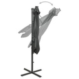 Cantilever Garden Parasol with Pole and LED Lights Anthracite 300 cm 312330