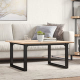 Coffee Table O-Frame 80x80x45 cm Solid Wood Pine and Steel 3282663