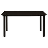 Dining Set Black Glass, Powder-Coated Steel, PVC Rattan 7-piece set 3060264