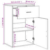 Storage Cabinet Concrete Grey 56.5x39x90 cm Engineered Wood 840712
