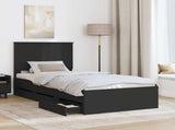 Bed Frame with Drawer Black 90 x 200 cm Engineer Wood 3409504