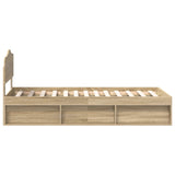 Bed Frame with Headboard Sonoma 100 x 200 cm Solid Pine Wood 3412936