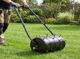 Lawn Roller Pull with Aerator Clamps Black 110 x 52 cm Iron 3422172