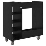 Golf Cabinet with Wheel Plain Black Oak 90 x 45 x 98 cm 899464