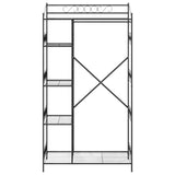 Open Wardrobe with Shelf Black 101 x 43 x 188 cm Steel 42021359