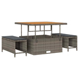 Garden Dining Set Grey Poly Rattan 42007910