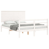 Bed Frame without Mattress White Small Double Solid Wood 3195192