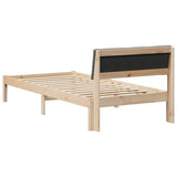Bed frame Brown and dark grey 90 x 200 cm Solid pine wood 878565