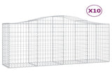 Arched Gabion Baskets 10 pcs 200x50x100/120 cm Galvanised Iron 3145648