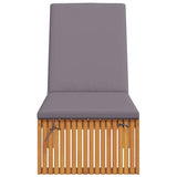 Sun Lounger Reclining Brown 200 x 55 x 94cm Solid Acacia wood 4108116