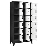 Locker Cabinet Anthracite and White 90x40x180 cm Steel 339832
