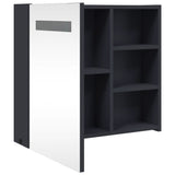 Bathroom Mirror Cabinet with LED Light Grey 60x13x52 cm 357970