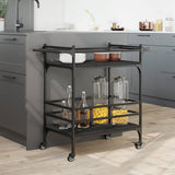 Kitchen Trolley Black 82x40x78.5 cm Engineered Wood 842361