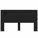 Storage Headboard with LED Black Engineered Wood 3418690