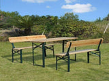 Portable Folding Camping Picnic Trestle Beer Table and 2 Bench Set Wooden Garden Furniture Patio T3398P317710