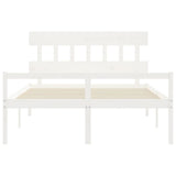 Senior Bed without Mattress White 160x200 cm Solid Wood 3195427