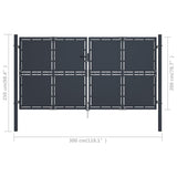 Garden Gate Steel 300x200 cm Anthracite 144528