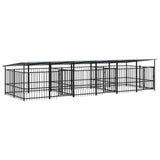 Outdoor Dog Kennel with Roof Steel 11.26 m 3124669