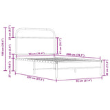 Bed Frame Without Mattress 90x200 cm Smoked Oak Engineered Wood 4100349