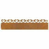 Lawn Edgings 10 pcs Rusty 103 x 0.05 x 22 cm Weathering Steel 874846
